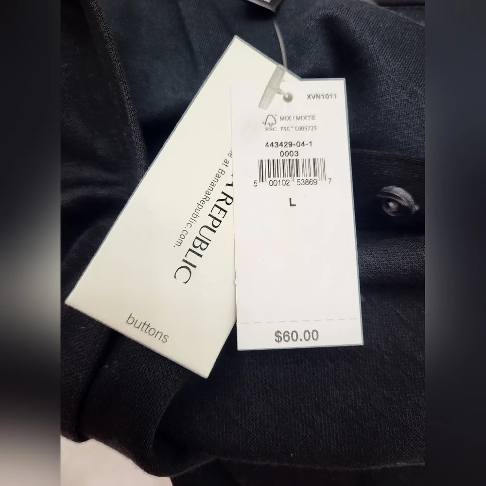 Banana Republic Women's Black Button Down Short Sleeve Shirt Size Large NWT - Picture 9 of 12